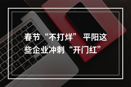 春节“不打烊” 平阳这些企业冲刺“开门红”
