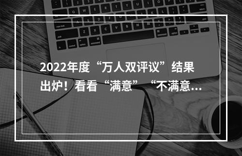 2022年度“万人双评议”结果出炉！看看“满意”“不满意”都有谁？