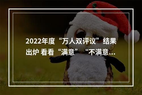 2022年度“万人双评议”结果出炉 看看“满意”“不满意”都有谁