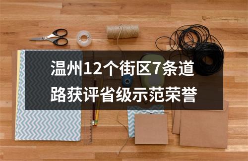温州12个街区7条道路获评省级示范荣誉