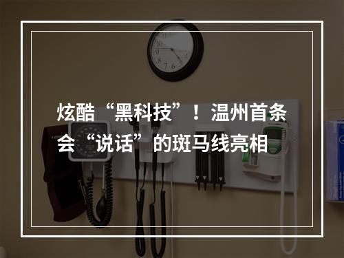 炫酷“黑科技”！温州首条会“说话”的斑马线亮相