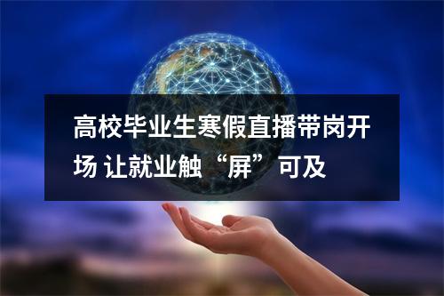 高校毕业生寒假直播带岗开场 让就业触“屏”可及