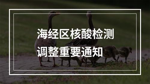 海经区核酸检测调整重要通知