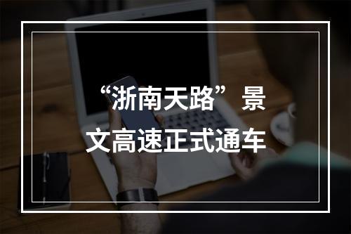 “浙南天路”景文高速正式通车