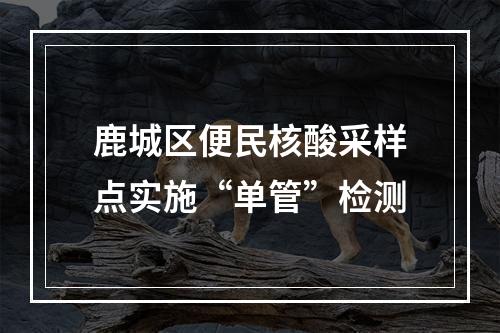 鹿城区便民核酸采样点实施“单管”检测