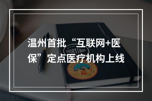 温州首批“互联网+医保”定点医疗机构上线