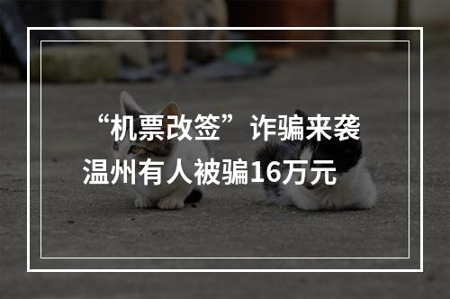 “机票改签”诈骗来袭 温州有人被骗16万元