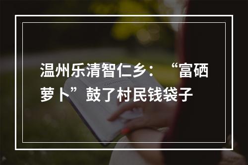 温州乐清智仁乡：“富硒萝卜”鼓了村民钱袋子