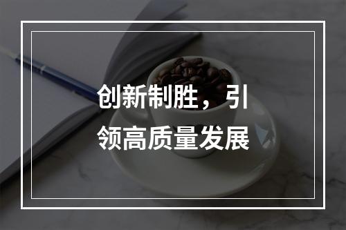 创新制胜，引领高质量发展