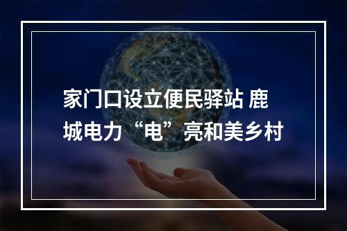 家门口设立便民驿站 鹿城电力“电”亮和美乡村
