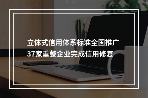 立体式信用体系标准全国推广 37家重整企业完成信用修复