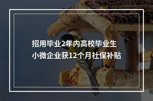 招用毕业2年内高校毕业生 小微企业获12个月社保补贴