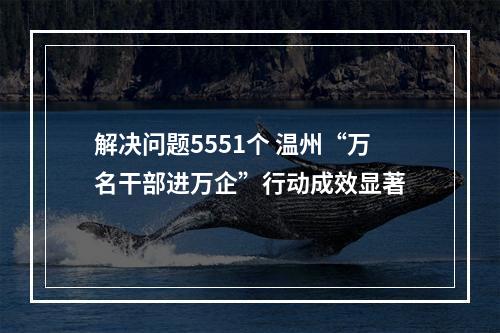 解决问题5551个 温州“万名干部进万企”行动成效显著