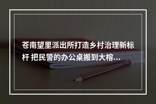 苍南望里派出所打造乡村治理新标杆 把民警的办公桌搬到大榕树下