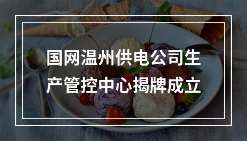 国网温州供电公司生产管控中心揭牌成立