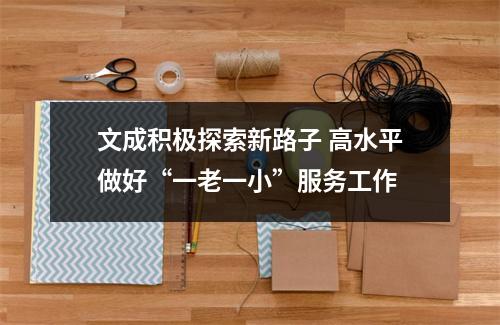 文成积极探索新路子 高水平做好“一老一小”服务工作