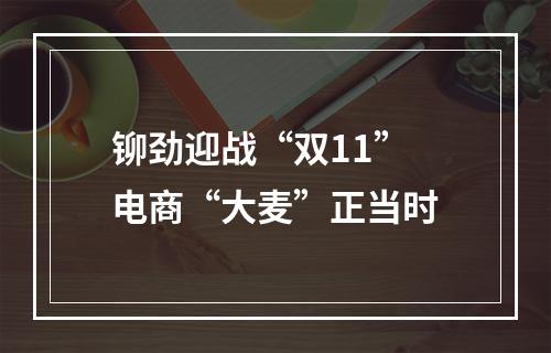 铆劲迎战“双11” 电商“大麦”正当时