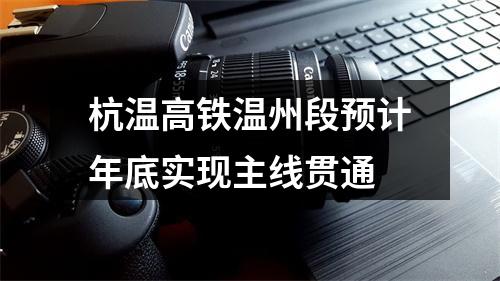 杭温高铁温州段预计年底实现主线贯通