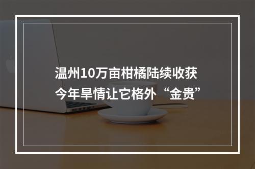 温州10万亩柑橘陆续收获 今年旱情让它格外“金贵”