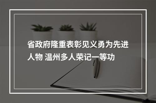 省政府隆重表彰见义勇为先进人物 温州多人荣记一等功