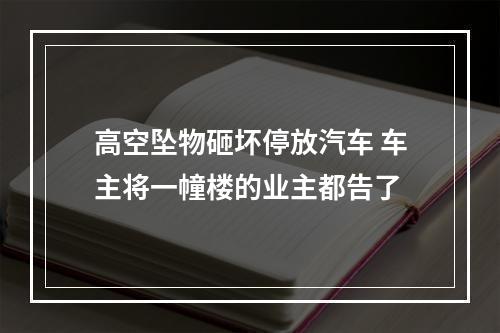 高空坠物砸坏停放汽车 车主将一幢楼的业主都告了