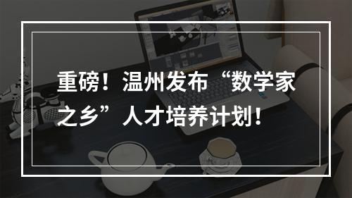 重磅！温州发布“数学家之乡”人才培养计划！
