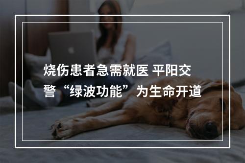 烧伤患者急需就医 平阳交警“绿波功能”为生命开道