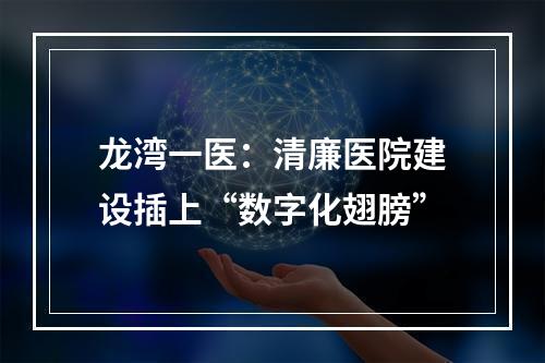 龙湾一医：清廉医院建设插上“数字化翅膀”