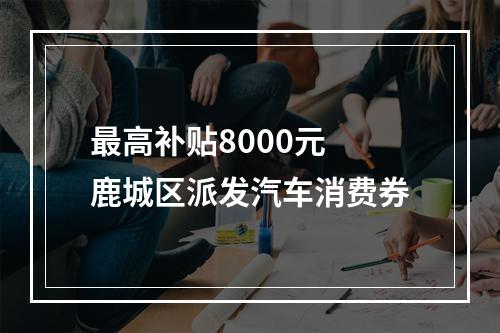 最高补贴8000元 鹿城区派发汽车消费券