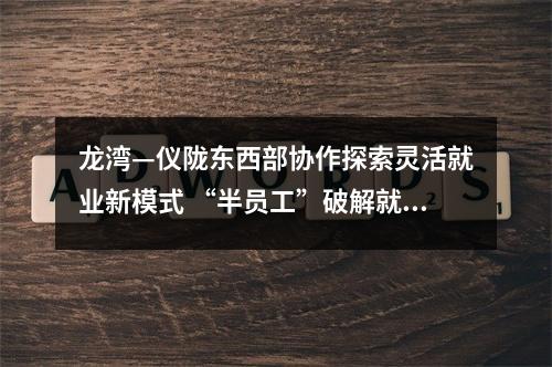 龙湾—仪陇东西部协作探索灵活就业新模式 “半员工”破解就业招工双困境