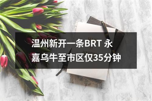 温州新开一条BRT 永嘉乌牛至市区仅35分钟