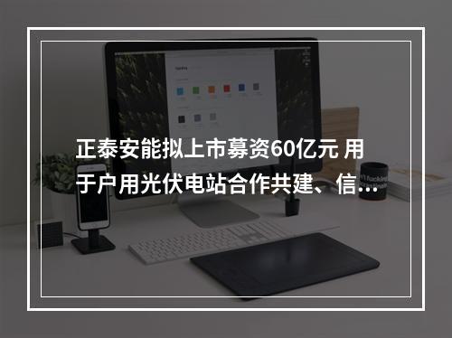 正泰安能拟上市募资60亿元 用于户用光伏电站合作共建、信息化平台建设项目等