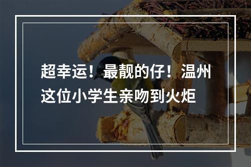 超幸运！最靓的仔！温州这位小学生亲吻到火炬