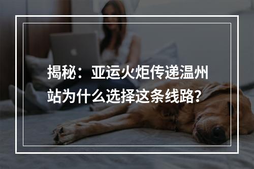 揭秘：亚运火炬传递温州站为什么选择这条线路？