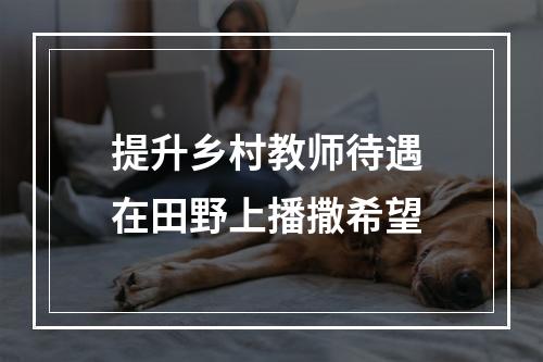 提升乡村教师待遇 在田野上播撒希望