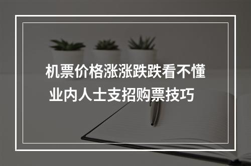 机票价格涨涨跌跌看不懂 业内人士支招购票技巧