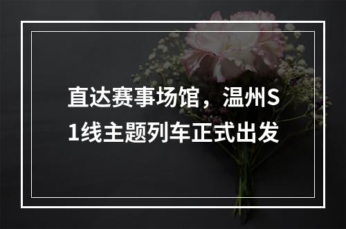 直达赛事场馆，温州S1线主题列车正式出发