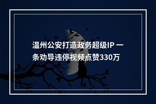温州公安打造政务超级IP 一条劝导违停视频点赞330万
