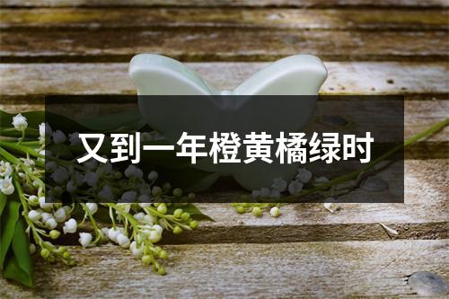 又到一年橙黄橘绿时