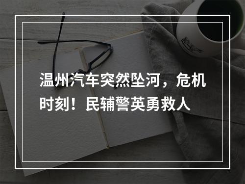 温州汽车突然坠河，危机时刻！民辅警英勇救人