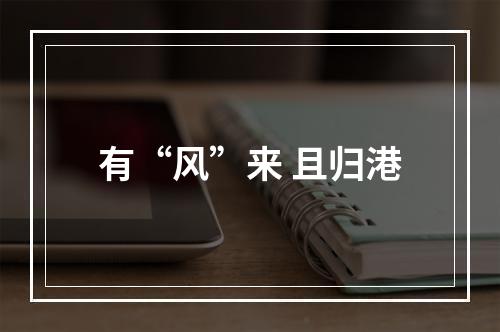 有“风”来 且归港