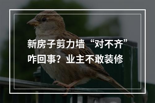 新房子剪力墙“对不齐”咋回事？业主不敢装修