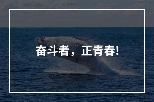 奋斗者，正青春!