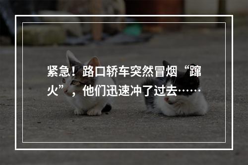 紧急！路口轿车突然冒烟“蹿火”，他们迅速冲了过去……