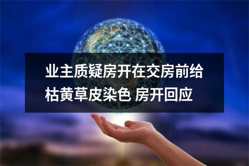 业主质疑房开在交房前给枯黄草皮染色 房开回应