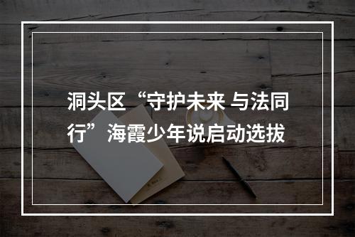 洞头区“守护未来 与法同行”海霞少年说启动选拔