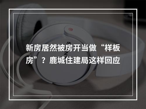 新房居然被房开当做“样板房”？鹿城住建局这样回应