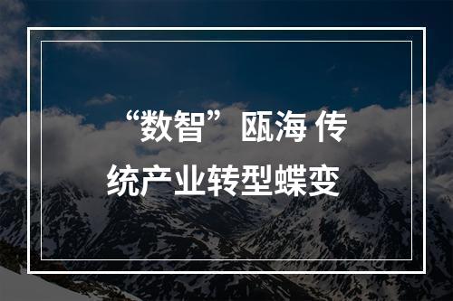 “数智”瓯海 传统产业转型蝶变