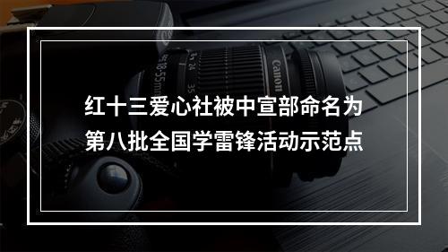 红十三爱心社被中宣部命名为第八批全国学雷锋活动示范点