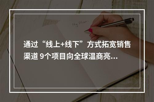 通过“线上+线下”方式拓宽销售渠道 9个项目向全球温商亮出新成果